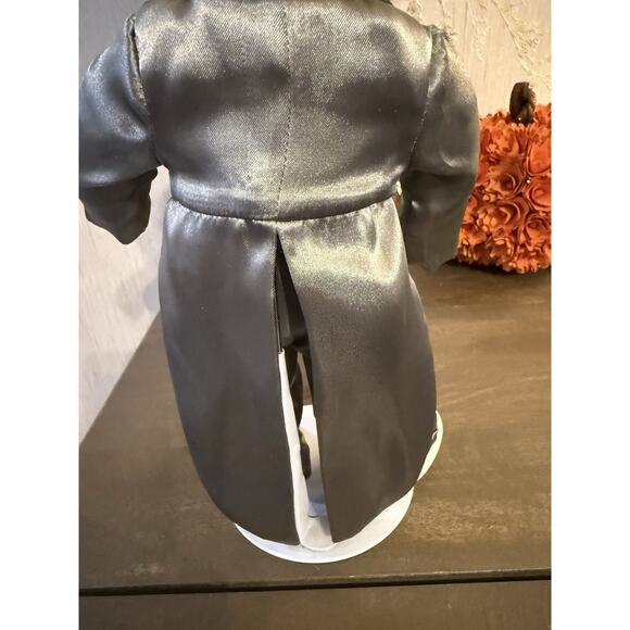 Vintage Precious Moments Groom Doll Boy in Gray Tuxedo with Pink Bow 12” W/Stand - Picture 4 of 6